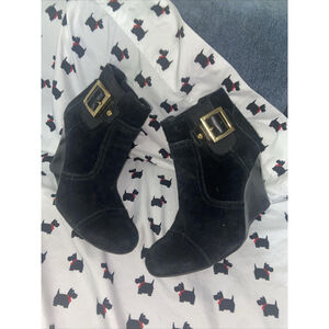 TORY BURCH "ADRIENNE" WOMEN'S BROWN SUEDE WEDGE ANKLE BOOTS SIZE 7MEDIUM